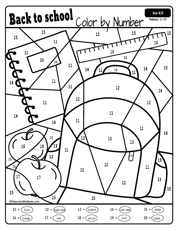 Back To School Color By Number Mountain Laurel Federal Credit Union